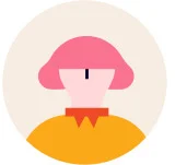 분홍 머리 사람 아이콘